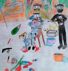 SÍRIA: Menina cristã de 11 anos mostra, em desenho, o “calvário” da sua família a ser torturada por jihadistas em Alepo